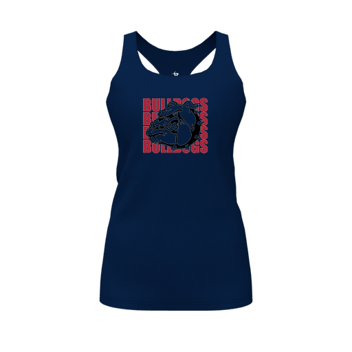 [CUS-DFW-RCBK-PER-NVY-FYS-LOGO1] Racerback Tank Top (Female Youth S, Navy, Logo 1)