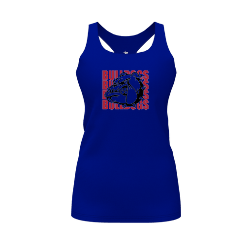 [CUS-DFW-RCBK-PER-RYL-FYS-LOGO1] Decker Racerback Tank Top (Female Youth S, Royal, Logo 1)
