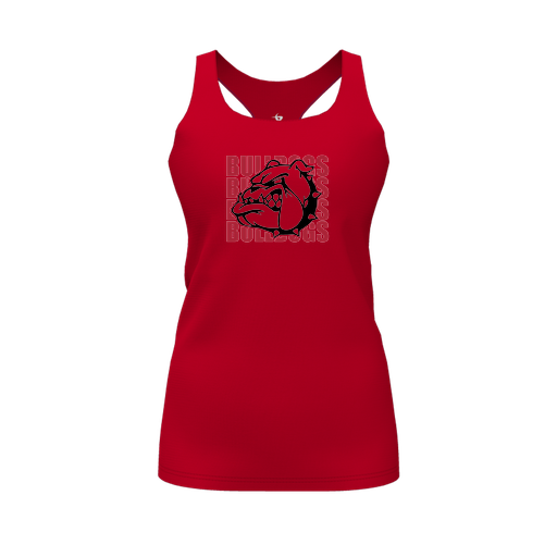 [CUS-DFW-RCBK-PER-RED-FYS-LOGO1] Racerback Tank Top (Female Youth S, Red, Logo 1)