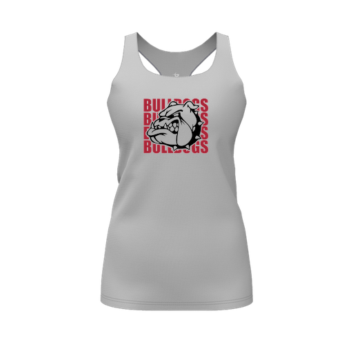 [CUS-DFW-RCBK-PER-GRY-FYS-LOGO1] Racerback Tank Top (Female Youth S, Gray, Logo 1)
