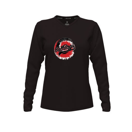 [FTLVCFBK-FYXS-LOGO2] Comfort T-Shirt (Female Youth XS, Black, V Neck, Logo 2, Long Sleeve)