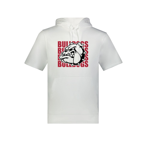 [6871.005.S-LOGO1] Men's Dri Fit Short Sleeve Hoodie (Adult S, White, Logo 1)
