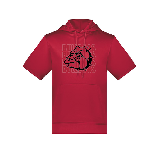 [6871.083.S-LOGO1] Men's Dri Fit Short Sleeve Hoodie (Adult S, Red, Logo 1)