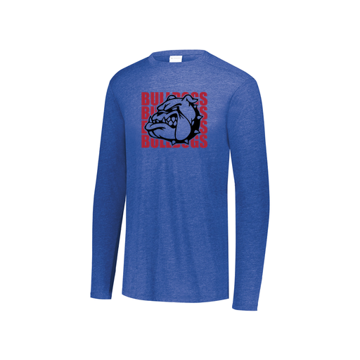 [FTLCUBRY-YS-LOGO1] Decker Youth Tri-Blend T-Shirt - Long Sleeve (Youth S, Royal, Logo 1)