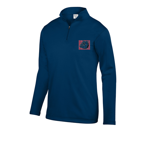 [FOLQFFNV-YS-LOGO1] Decker Youth FlexFleece 1/4 Zip (Youth S, Navy, Logo 1)