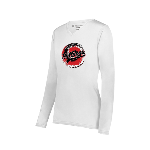 [222824.005.S-LOGO2] Ladies LS Smooth Sport Shirt (Female Adult S, White, Logo 2)